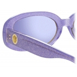 Linda Farrow - Cara Oval Sunglasses in Purple - LFL1252C8SUN - Linda Farrow Eyewear