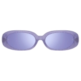 Linda Farrow - Cara Oval Sunglasses in Purple - LFL1252C8SUN - Linda Farrow Eyewear