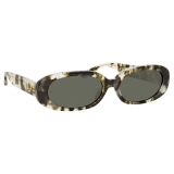 Linda Farrow - Cara Oval Sunglasses in Black Grey Tortoiseshell - LFL1252C6SUN - Linda Farrow Eyewear