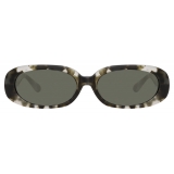 Linda Farrow - Cara Oval Sunglasses in Black Grey Tortoiseshell - LFL1252C6SUN - Linda Farrow Eyewear