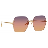 Linda Farrow - Carina Oversized Sunglasses in Yellow Gold - LFL1395C1SUN - Linda Farrow Eyewear