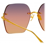 Linda Farrow - Carina Oversized Sunglasses in Yellow Gold - LFL1395C1SUN - Linda Farrow Eyewear