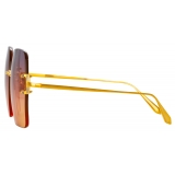 Linda Farrow - Carina Oversized Sunglasses in Yellow Gold - LFL1395C1SUN - Linda Farrow Eyewear
