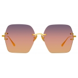 Linda Farrow - Carina Oversized Sunglasses in Yellow Gold - LFL1395C1SUN - Linda Farrow Eyewear