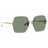 Linda Farrow - Carina Oversized Sunglasses in Light Gold Green - LFL1395C2SUN - Linda Farrow Eyewear