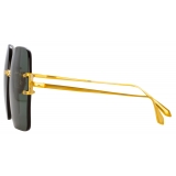 Linda Farrow - Carina Oversized Sunglasses in Light Gold Green - LFL1395C2SUN - Linda Farrow Eyewear