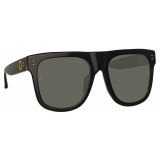 Linda Farrow - Carolina Flat Top Sunglasses in Black - LFL1250C1SUN - Linda Farrow Eyewear