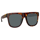 Linda Farrow - Carolina Flat Top Sunglasses in Tortoiseshell - LFL1250C2SUN - Linda Farrow Eyewear