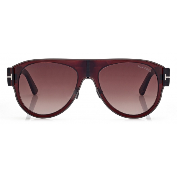 Tom Ford - Lyle-02 Sunglasses - Occhiali da Sole Pilota - Marrone Scuro Bordeaux Sfumato - Occhiali da Sole