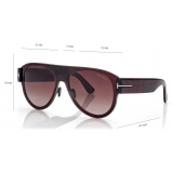 Tom Ford - Lyle-02 Sunglasses - Occhiali da Sole Pilota - Marrone Scuro Bordeaux Sfumato - Occhiali da Sole