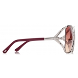 Tom Ford - Marta Sunglasses - Occhiali da Sole a Farfalla - Palladio Bordeaux Sfumato - Occhiali da Sole