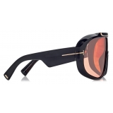 Tom Ford - Photochromatic Rellen Sunglasses - Occhiali da Sole a Maschera - Nero Marrone - Occhiali da Sole