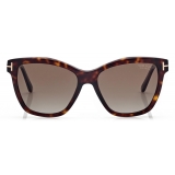 Tom Ford - Polarized Lucia Sunglasses - Occhiali da Sole Cat Eye - Havana Scuro - Occhiali da Sole - Tom Ford Eyewear