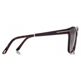 Tom Ford - Polarized Lucia Sunglasses - Occhiali da Sole Cat Eye - Havana Scuro - Occhiali da Sole - Tom Ford Eyewear