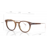 Tom Ford - Round Horn & Titanium Opticals - Round Optical Glasses - Green Horn - FT5885-P - Optical Glasses