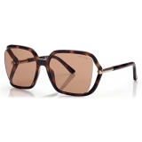 Tom Ford - Solange-02 Sunglasses - Occhiali da Sole Quadrati - Havana Scuro - Occhiali da Sole - Tom Ford Eyewear