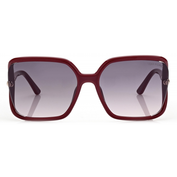 Tom Ford - Solange-02 Sunglasses - Occhiali da Sole Quadrati - Fucsia Fumo Sfumato - Occhiali da Sole - Tom Ford