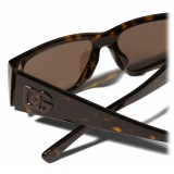 Dolce & Gabbana - Occhiale da Sole DG Logo - Havana Marrone Scuro - Dolce & Gabbana Eyewear