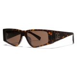 Dolce & Gabbana - Occhiale da Sole DG Logo - Havana Marrone Scuro - Dolce & Gabbana Eyewear