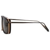 Linda Farrow - Cassia Rectangular Sunglasses in Nickel - LFL1392C3SUN - Linda Farrow Eyewear