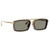 Linda Farrow - Cassia Rectangular Sunglasses in Yellow Gold Grey - LFL1392C1SUN - Linda Farrow Eyewear