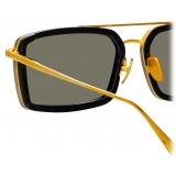 Linda Farrow - Cassia Rectangular Sunglasses in Yellow Gold Grey - LFL1392C1SUN - Linda Farrow Eyewear