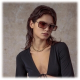 Linda Farrow - Cassia Rectangular Sunglasses in Light Gold Mocha - LFL1392C2SUN - Linda Farrow Eyewear