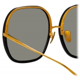 Linda Farrow - Celia Oversized Sunglasses in Yellow Gold Black - LFL1405C1SUN - Linda Farrow Eyewear