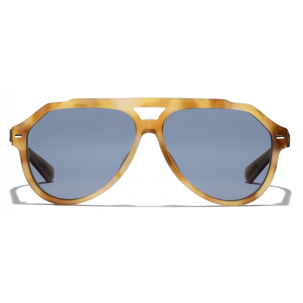 Dolce & Gabbana - Occhiale da Sole Lusso Sartoriale - Giallo Tartaruga Blu Scuro - Dolce & Gabbana Eyewear