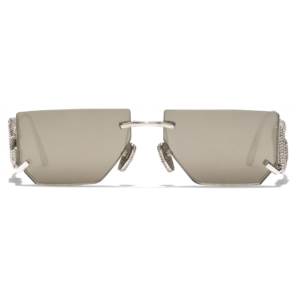 Dolce & Gabbana - DG Crystal Sunglasses - Dark Gunmetal Grey - Dolce & Gabbana Eyewear