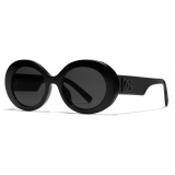 Dolce & Gabbana - Occhiale da Sole DG Logo - Nero Grigio Scuro - Dolce & Gabbana Eyewear