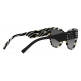 Dolce & Gabbana - Occhiale da Sole DG Logo - Nero Zebra Grigio Scuro - Dolce & Gabbana Eyewear