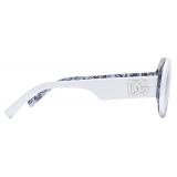 Dolce & Gabbana - Occhiale da Sole DG Logo - Bianco Blu - Dolce & Gabbana Eyewear