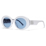 Dolce & Gabbana - Occhiale da Sole DG Logo - Bianco Blu - Dolce & Gabbana Eyewear