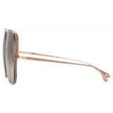 Linda Farrow - Celia Oversized Sunglasses in Ash - LFL1405C3SUN - Linda Farrow Eyewear