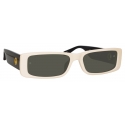 Linda Farrow - Dania Rectangular Sunglasses in Cream - LFL1201C3SUN - Linda Farrow Eyewear