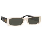 Linda Farrow - Dania Rectangular Sunglasses in Cream - LFL1201C3SUN - Linda Farrow Eyewear