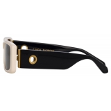 Linda Farrow - Dania Rectangular Sunglasses in Cream - LFL1201C3SUN - Linda Farrow Eyewear