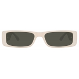 Linda Farrow - Dania Rectangular Sunglasses in Cream - LFL1201C3SUN - Linda Farrow Eyewear