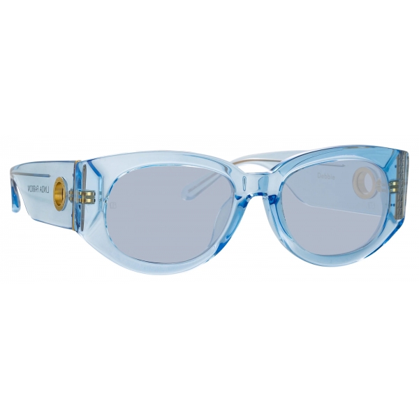 Linda Farrow - Debbie D-Frame Sunglasses in Blue - LFL1059C9SUN - Linda Farrow Eyewear