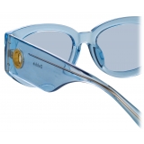 Linda Farrow - Debbie D-Frame Sunglasses in Blue - LFL1059C9SUN - Linda Farrow Eyewear