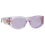 Linda Farrow - Occhiali da Sole Debbie D-Frame in Lilla - LFL1059C10SUN - Linda Farrow Eyewear