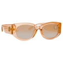 Linda Farrow - Debbie D-Frame Sunglasses in Peach - LFL1059C8SUN - Linda Farrow Eyewear