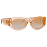 Linda Farrow - Occhiali da Sole Debbie D-Frame in Pesca - LFL1059C8SUN - Linda Farrow Eyewear