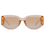 Linda Farrow - Debbie D-Frame Sunglasses in Peach - LFL1059C8SUN - Linda Farrow Eyewear