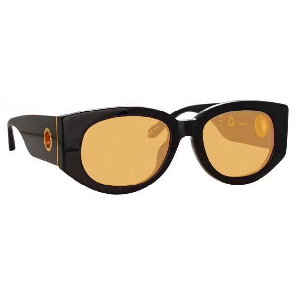 Linda Farrow - Debbie D-Frame Sunglasses in Black Orange - LFL1059C11SUN - Linda Farrow Eyewear