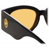 Linda Farrow - Debbie D-Frame Sunglasses in Black Orange - LFL1059C11SUN - Linda Farrow Eyewear