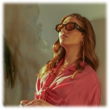 Linda Farrow - Occhiali da Sole Debbie D-Frame in Nero Arancione - LFL1059C11SUN - Linda Farrow Eyewear