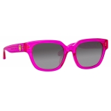 Linda Farrow - Deni D-Frame Sunglasses in Fuchsia - LFL1243C6SUN - Linda Farrow Eyewear