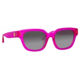 Linda Farrow - Occhiali da Sole Deni D-Frame in Fucsia - LFL1243C6SUN - Linda Farrow Eyewear